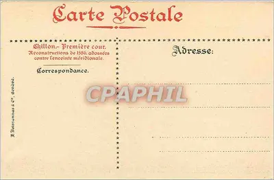 Chillon — Primeira cour — Fred. Boissonnas & Cie, Genebra, série I 1906 — Verso