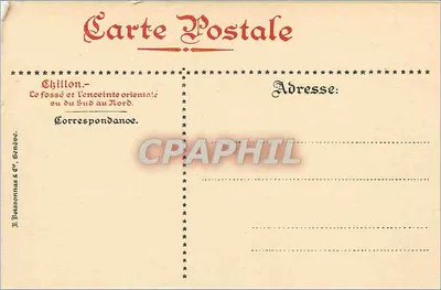 Chillon — Wieża i fosy — Fréd. Boissonnas & Cie, Genewa, seria I 1906 — Rewers