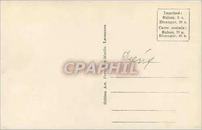 La Dent d’Oche i jezioro Léman widziane z Lausanne — Wydanie Art. Perrin-Matilé, Lausanne, n° 722 — Rewers