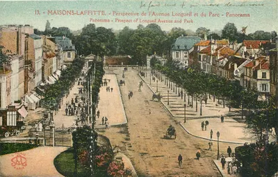 MAISONS-LAFFITTE — Perspectiva da Avenida Longueil e do Parque — Panorama — editor Panorama, Paris