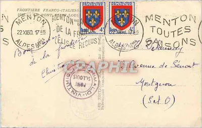 Most graniczny francusko-italijski — Menton — Wydawca: Les Éditions M.A.R. (Serie 0) — Rewers