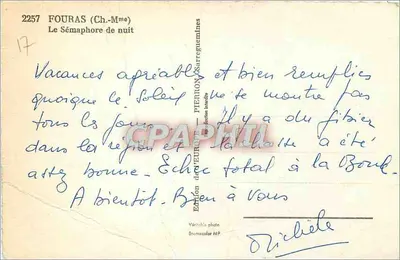 Fouras (Charente-Maritime) — Sémaphore w nocy — Wydawnictwo Pierron — Rewers