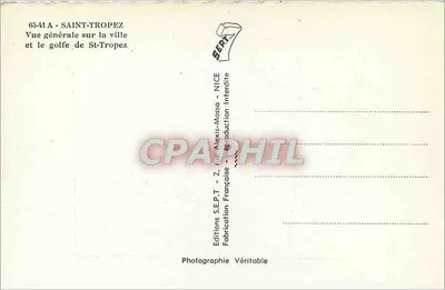 Saint-Tropez — Ogólny widok miasta i zatoki — Wydawnictwo S.E.P.T. - Nice — Rewers
