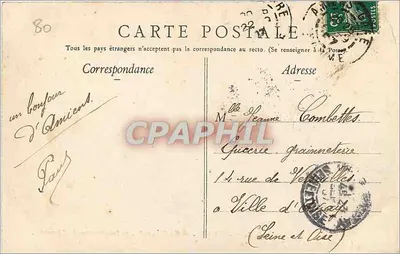 Amiens — Katedra, widok z Port d'Amont — L. Caron, fot. i wyd., Amiens — Rewers