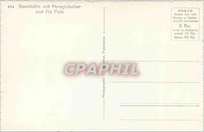 Bovalhütte com o glaciar Persgletscher e o Piz Palü — Fotografia de Pontresina — Verso