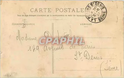 Tarjeta postal antigua Museo de Versalles Napoleón I Consul de Isabey — Reverso