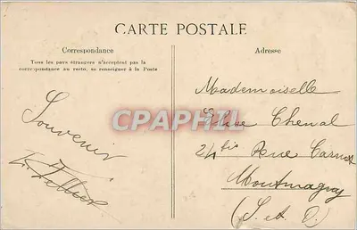 Antieke ansichtkaart Arpajon Porte de Paris — Achterkant
