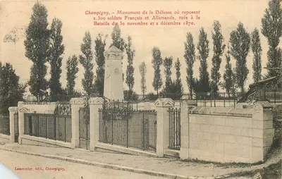 Champigny - Monumento da Defesa onde repousam 2.300 soldados Franceses e Alemães mortos na Batalha de 30 de novembro e 2 de dezembro de 1870 — Lameunier, editor, Champigny