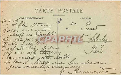 Bilhete postal antigo Saint Ouen le Pont — Verso