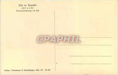 Sils im Engadin — Burzowa atmosfera nad jeziorem — Photohaus E. Meerkämper, Sils i.E. Nr. 84 — Rewers