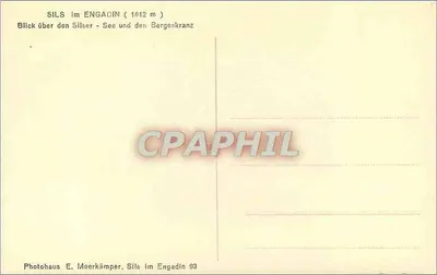 Sils im Engadin — widok na jezioro Silser i masowy Alp — Photohaus E. Meerkämper, Sils im Engadin 93 — Rewers