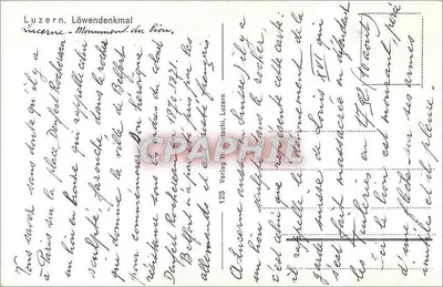 Luzern. Pomnik lwia — wydawca Verling, nr 123 — Rewers