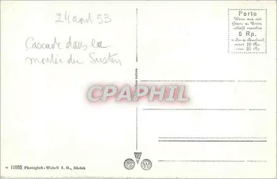 Wodospad przy Sustenstrasse — Szwajcaria — Photoglob-Wehrli A.G., Zurych, nr 11885 — Rewers