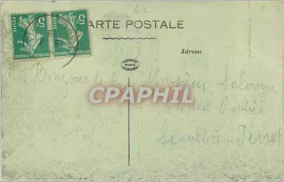 Stara pocztówka Lens en ruines Anciennes tranchees rue Casimir Reugnier — Rewers
