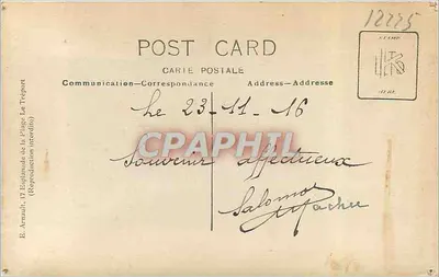 Soldado em uniforme — estúdio — E. Arnault, Le Tréport — Verso