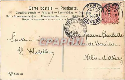 Bukiet wiązów i jajka wielkanocne — Jopeuses Pâques — A.S. seria 421 — Rewers