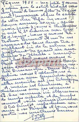 Rotskust met kruis en toren — uitzicht van Pasen 1955 — uitgever Cim — Achterkant
