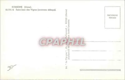 Soissons (Aisne) — Saint-Jean des Vignes (antiga abadia) — Ed. 'La Cigogne', André Leconte — Verso