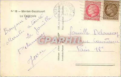 Mantes-la-Jolie — La Colegiata — Ediciones de Arte Lovallois-Perret, n°16 — Reverso