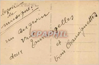 Angers — Jardín del Mail — Ed. M. Chrétien y hijo — Reverso