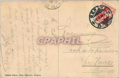 Chillon e a Dent do Meio — Jullien frères, Genebra — Verso