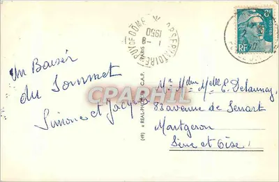 Terminus Autostrady i Obserwatorium Puy-de-Dôme (Wys. 1465 m) — Widok z Avion — Cliché Plazanet — Rewers