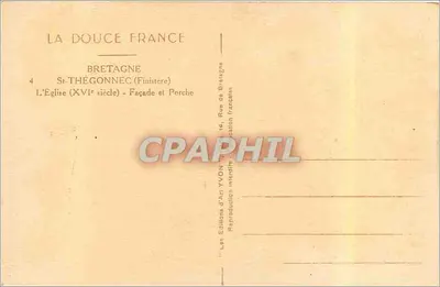 Saint-Thégonnec — Igreja do século XVI — Fachada e Portal — Edições de Arte YVON — Verso