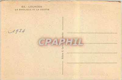 Lourdes — Bazylika i Grot — Wydawnictwo E. Quinault Lourdes — Rewers