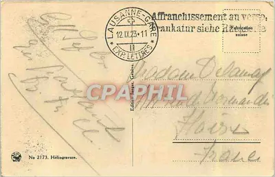 Castelo do Châtelard e as Alpes da Saboia — Edição Lausanne-Gare, No 2173 — Verso
