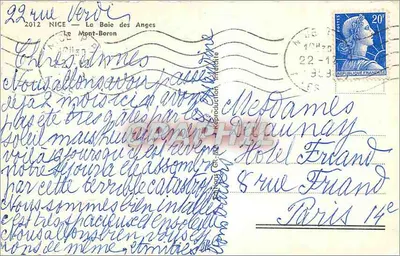 Widok Zatoki Aniołów w Nicei — Mont-Boron — Reprodukcja zabroniona — Rewers