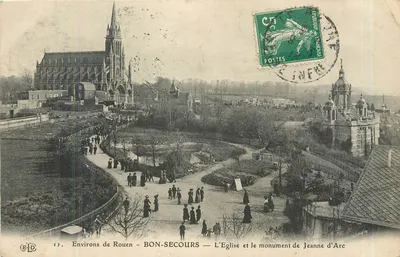 Arredores de Rouen - BON-SECOURS — A Igreja e o monumento de Joana d'Arc