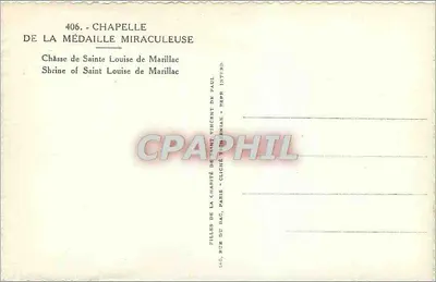Kapelle der Gnadenmedaille — Reliquiar der Heiligen Louise de Marillac — Töchter der Caritas von Saint Vincent de Paul — Rückseite
