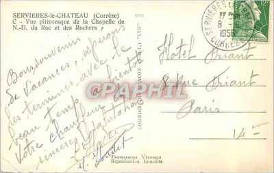 Servières-le-Château — Krypta N.-D. du Roc i des Rochers — C.I.M. — Rewers