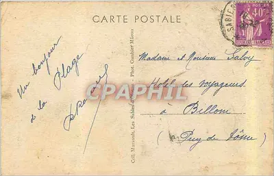Les Sables-d'Olonne — Os Rochos da Chaume e a Dique — Astrea — Verso