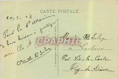 Vieux Royat e Puy de Dôme — Vista geral — J. Gouttefanges, Edição (P. de D.) — Verso