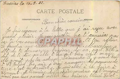 Clermont-Ferrand — Wnętrze Katedry — Trzej mężczyźni tworzący: Czas, Faun i Bóg Mars — E.A. — Rewers