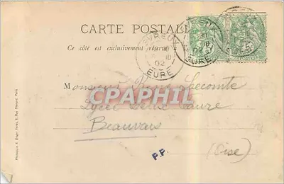 Evreux — za katedrą — wydawca Pasquier & Berger, Paryż — Rewers