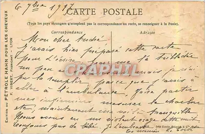 Paris, Avenida do Bois de Boulogne e o Arco da Estrela — Pétrole Hahn, edição Loir Luigi — Verso