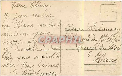 Boiserias internas da Igreja do MOUTIER-d'AHUN (Creuse) — Cariatide e Painel — A. de Nusse, editor, Guéret — Verso
