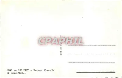 Le Puy - Rochers Corneille e Saint-Michel — Edições Glattigny, n° 9002 — Verso