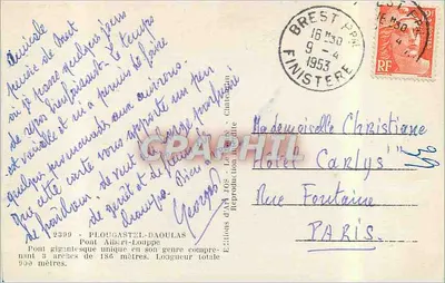 Pont Albert-Louppe — Plougaouet-Daoulas — Éditions d'Art Jos — Verso
