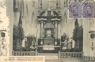 Malines — Igreja de São Rombaut, jubé e altar — M. Hélen