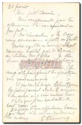 Cena de campo com carruagem puxada por cavalos — editor desconhecido, número de série não visível — Verso