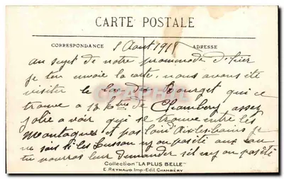 Aix-les-Bains — Le Lac du Bourget — Les Cygnes — n° 3121 — Rewers