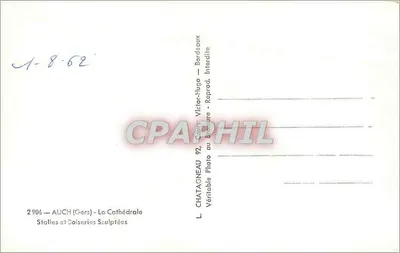 Auch (Gers) — Catedral — Estantes e Carpintaria Esculpidas — L. Chatagneau — Verso