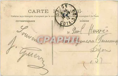 Alise-Sainte-Reine — A Cour do Hospice — Coleção J. L., Flavigny — Verso