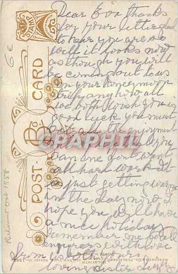 Mulher à janela — cena doméstica — Hampartt & Co. Publishers, New York, série n°1346 — Verso