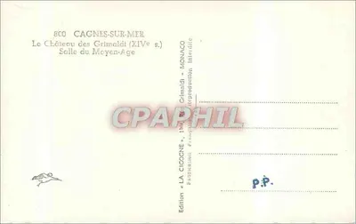 Zamek Grimaldi — Sala średniowieczna — Wydawnictwo La Cigogne — Rewers