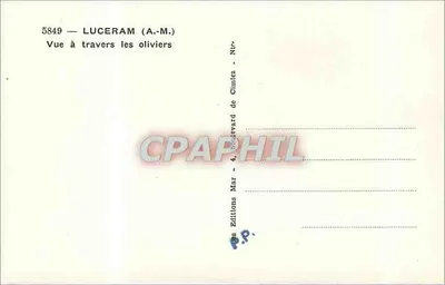 Luceram (A.-M.) — Widok przez oliwki — Wydawnictwo Mar — Rewers