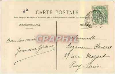 Torre do Donjon em Montlhéry — vista lendária, café Montlhéry — editor V. Legendre, n°4 — Verso